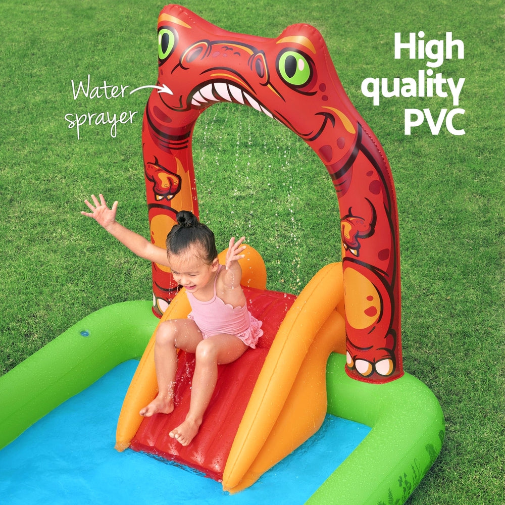 Kids Inflatable Play Splash Pool w/ Slide 242x140cm