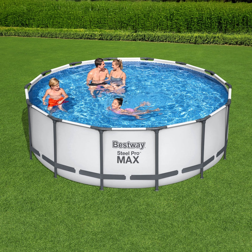 Round Above Ground Pool 427x427x122cm w/ Pump & Ladder