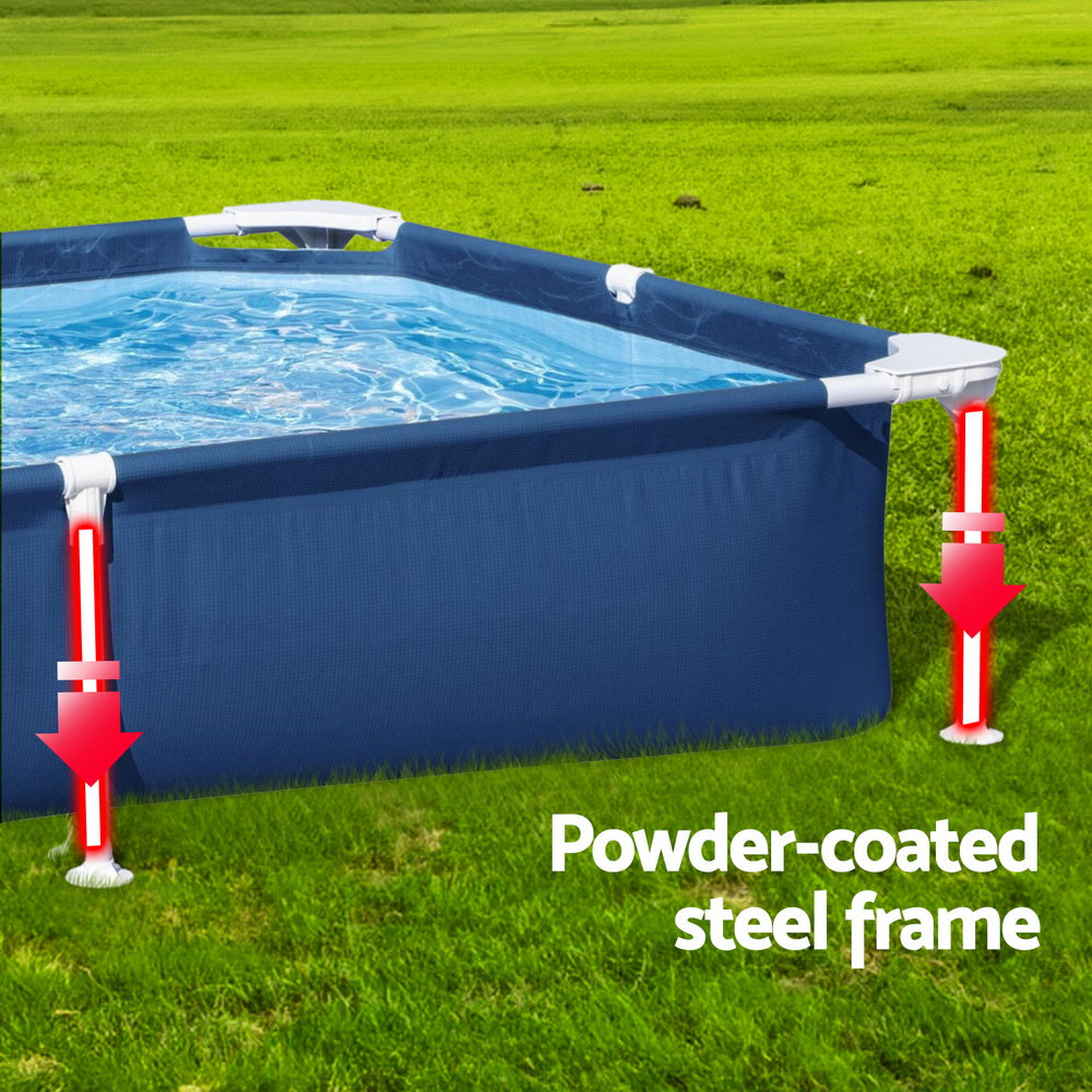 Swimming Pool 221X150X43Cm Steel Frame Above Ground Pools 1200L