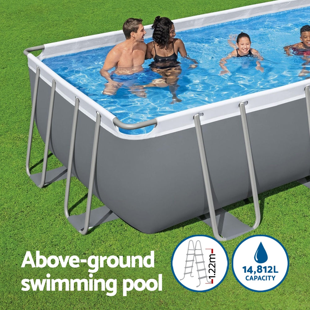 Steel Frame Above Ground Pool 549x274x122cm w/ Pump & Ladder