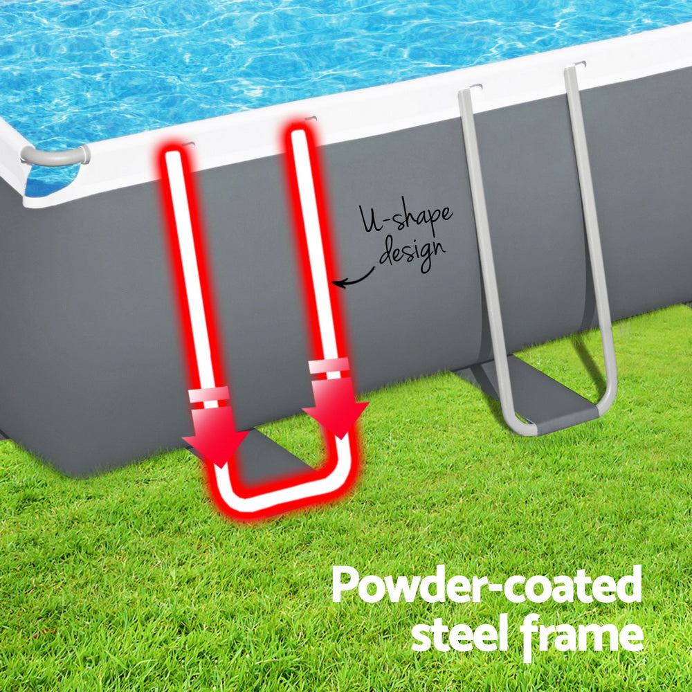 Steel Frame Above Ground Pool 640x274x132cm w/ Pump & Ladder