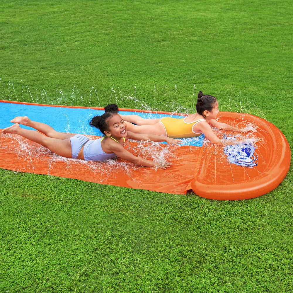 Water Slide Kids Slip 488Cm Dual Slides Inflatable Splash Pad