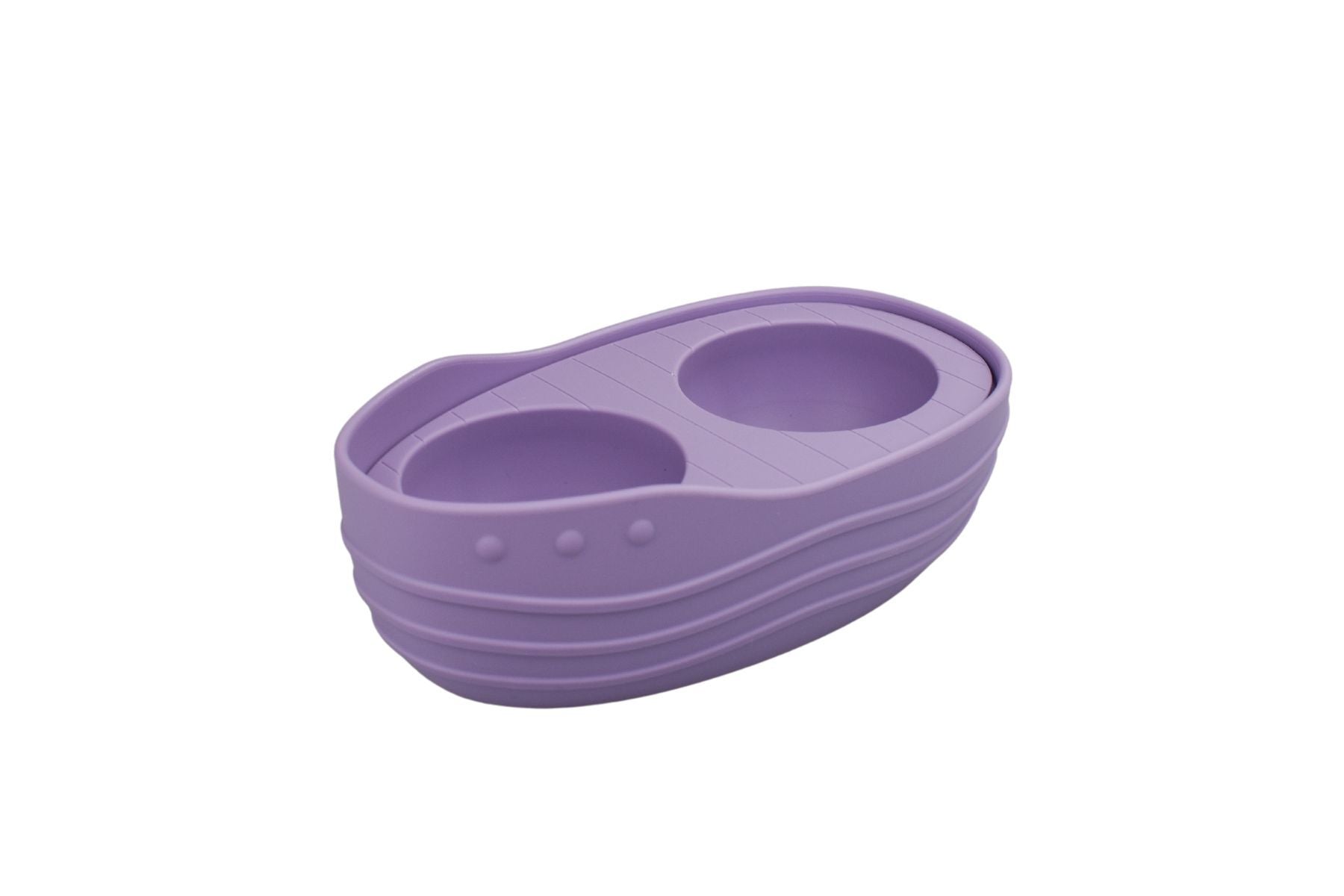 Silicone Two Penguins Bath Boat Purple