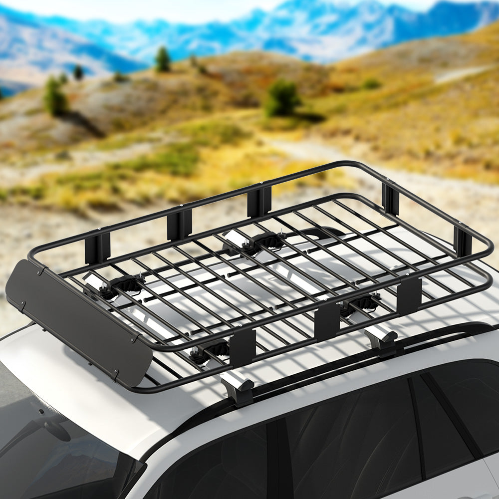 Car Roof Rack Basket Luggage Vehicle Cargo Carrier 160Cm Black