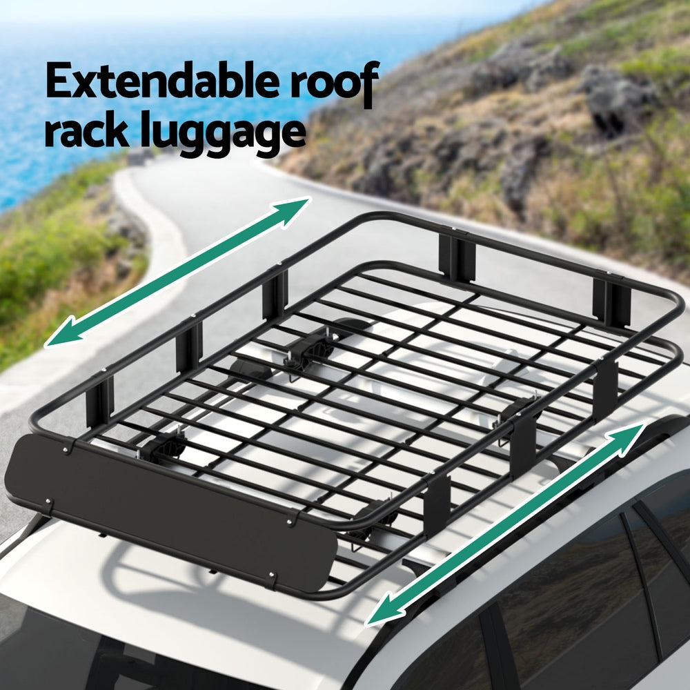 Car Roof Rack Basket Luggage Vehicle Cargo Carrier 160Cm Black