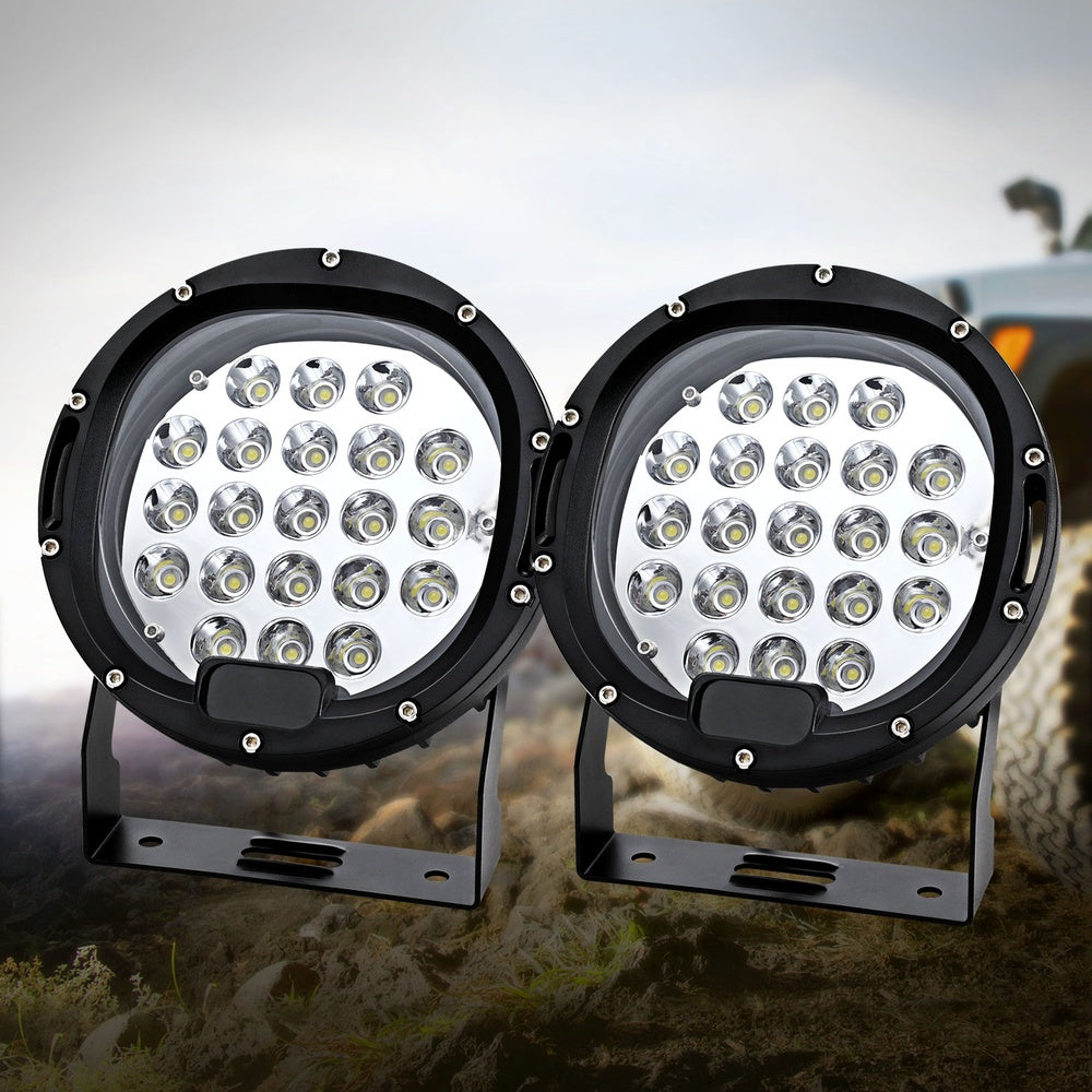 Pair LED Driving Lights 7 Inch Flood Spot Lights Car Truck SUV 12V 24V