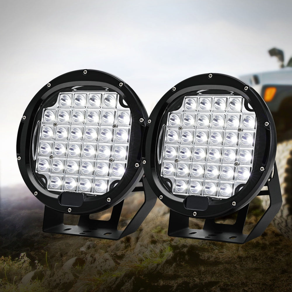 Pair LED Driving Lights 9 Inch Flood Spot Lights Car Truck SUV 12V 24V