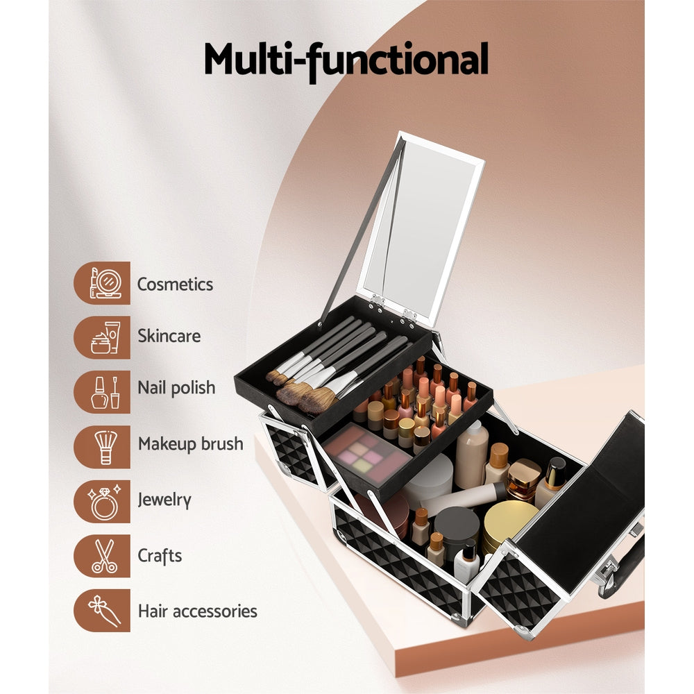 Makeup Beauty Case Organiser Travel Bag Large Cosmetic Storage Portable