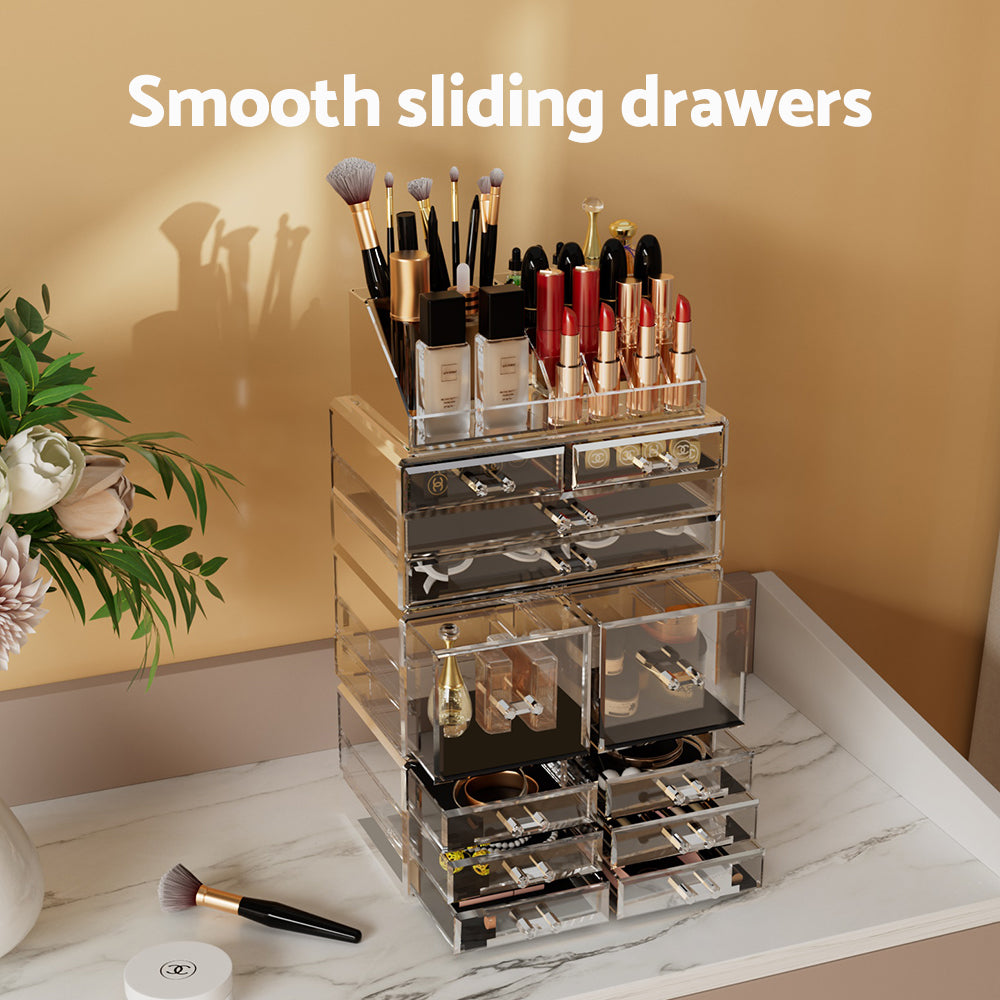 Makeup Case Acrylic Cosmetic Organizer Storage Box Jewellery Holder