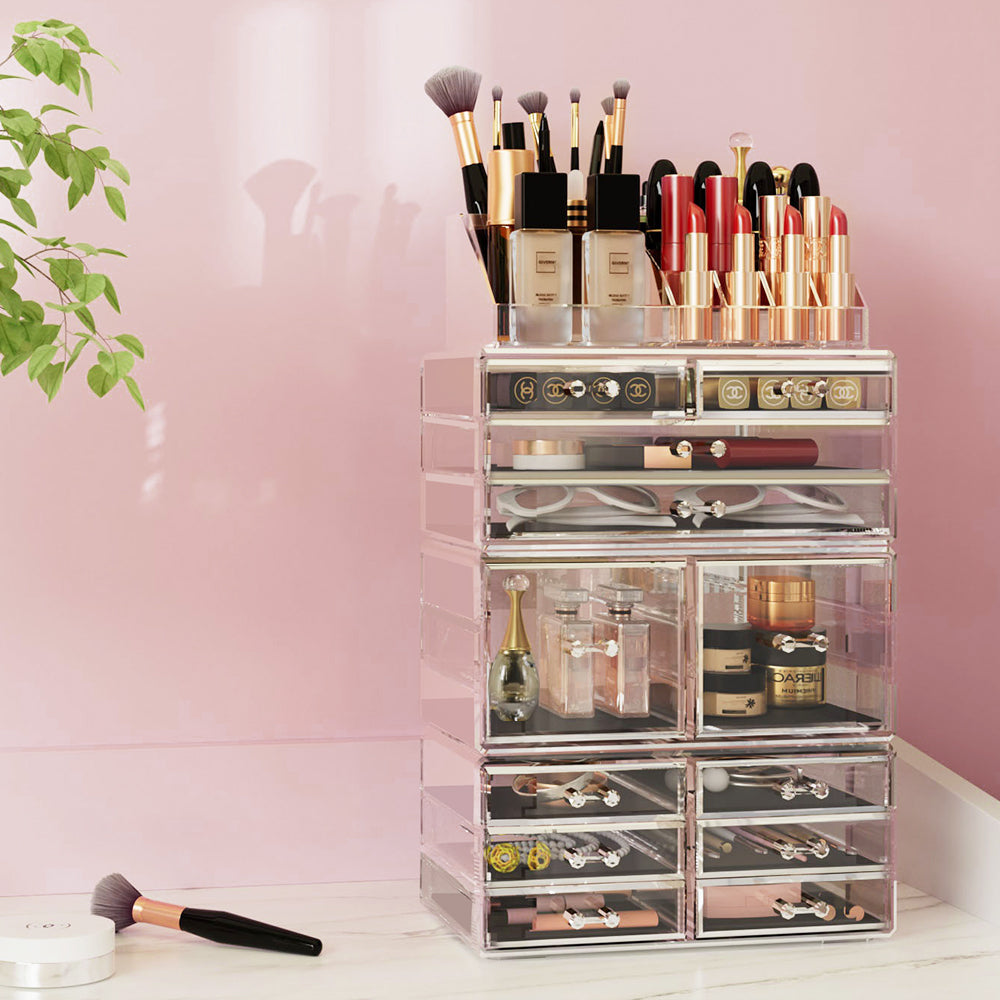 Makeup Case Acrylic Cosmetic Organizer Storage Box Jewellery Holder