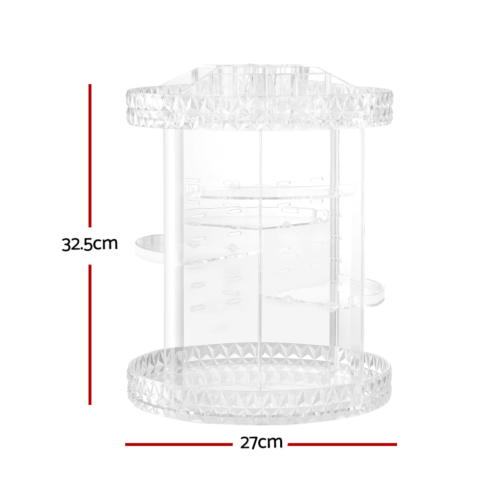 Makeup Case Acrylic Rotating Cosmetic Organizer Storage Display Holder