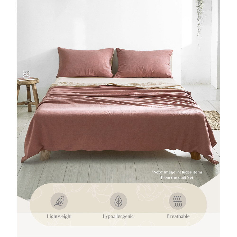 Sheet Set Cotton Sheets King Vanilla Rhubarb