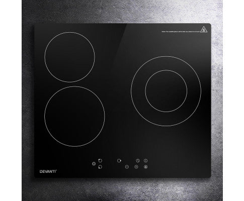 Electric Ceramic Cooktop 60cm Kitchen Cooker 4 Burner Hob Touch Control 5200W