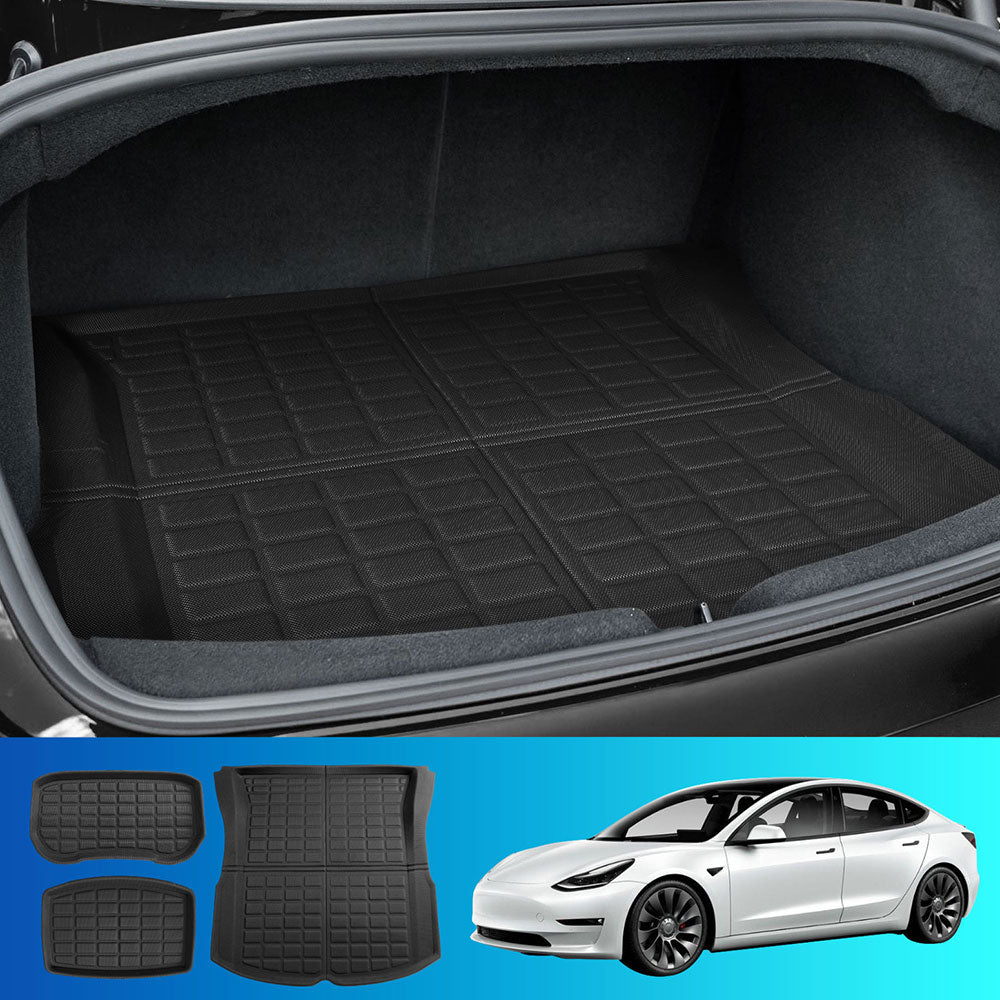 NEW Model 3 Highland 2024 Boot Liner Rear Frunk Cargo Trunk Mats Weisshorn