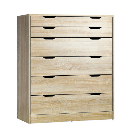 Stylish and Functional: Wooden 6-Drawer Chest of Drawers for Clothes Storage