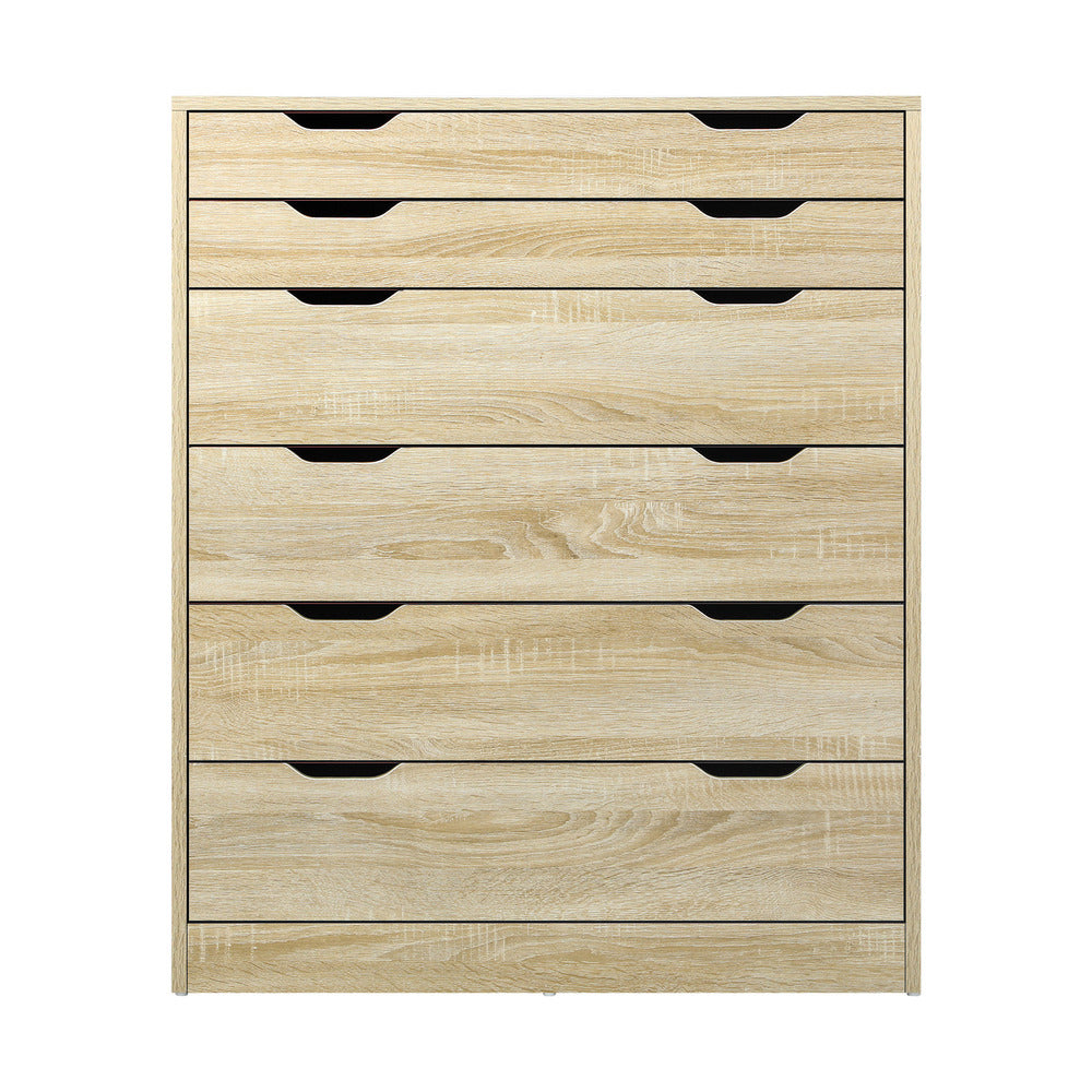 Stylish and Functional: Wooden 6-Drawer Chest of Drawers for Clothes Storage