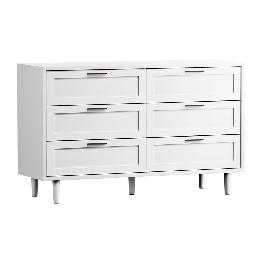 Bedroom Set 6 Chest of Drawers and 2 Bedside Tables White