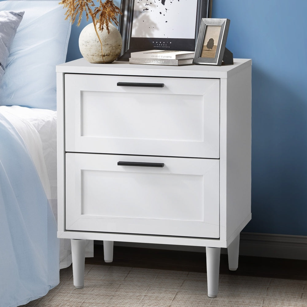 6 Chest of Drawers and 2 Bedside Tables Bedroom Set White