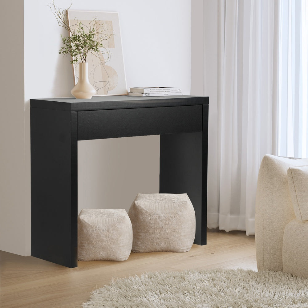 Console Table with Drawer Black/White