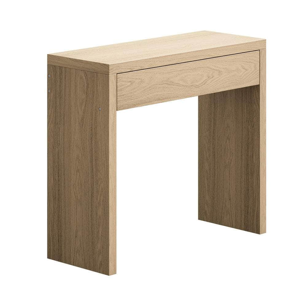 Console Table Wood with Drawer Natural