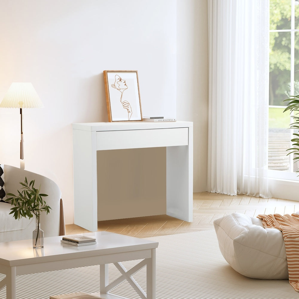 Console Table with Drawer Black