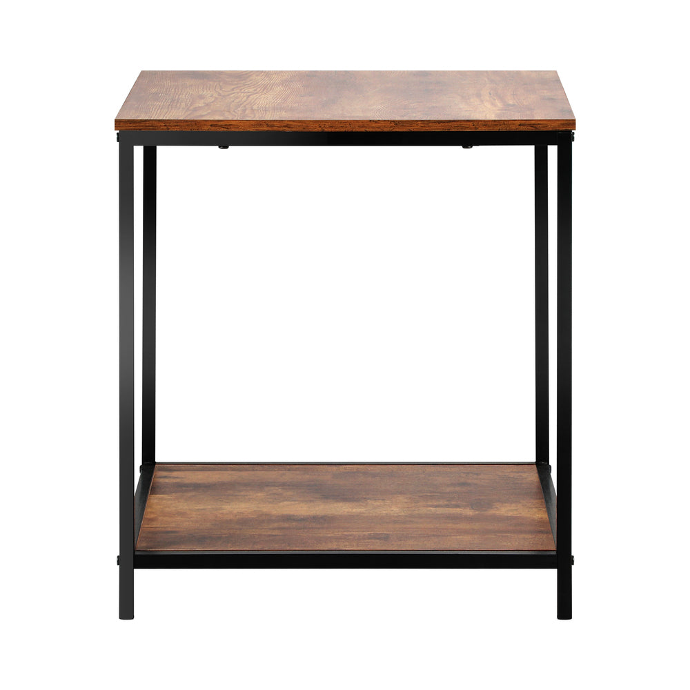 Side End Table Coffee Table Bedside Shelf 2-Tier Industrial Furniture