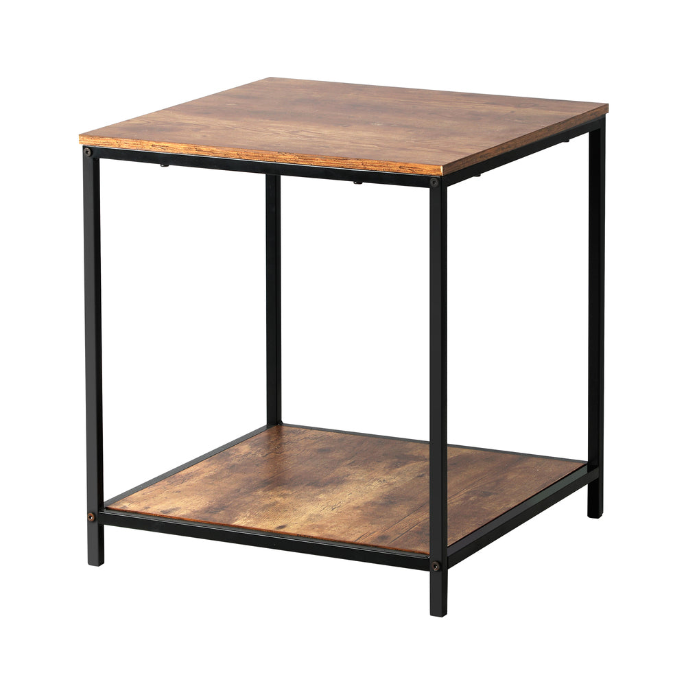 Side End Table Coffee Table Bedside Shelf 2-Tier Industrial Furniture