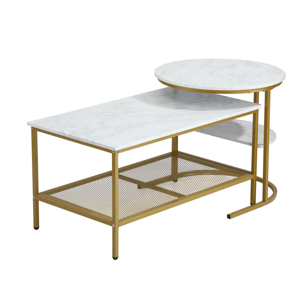 Nesting Coffee Table Set of 2 Detachable Marble Top