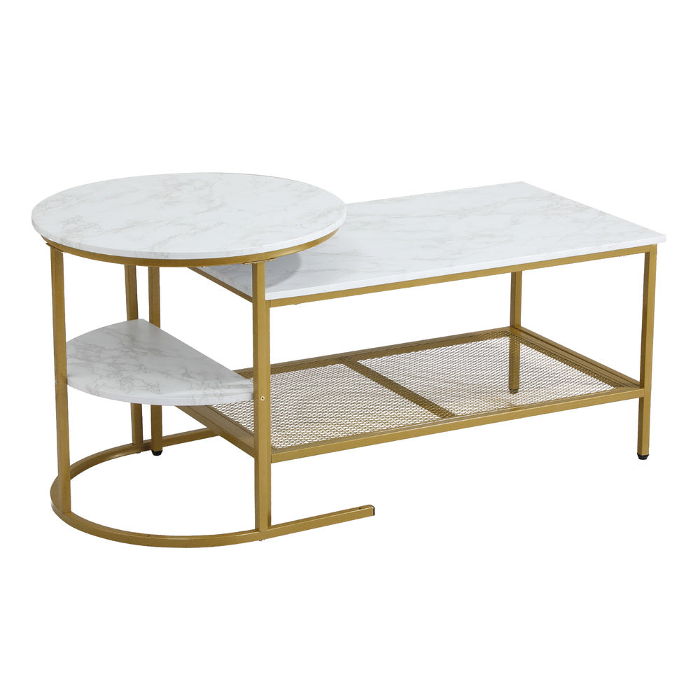 Nesting Coffee Table Set of 2 Detachable Marble Top