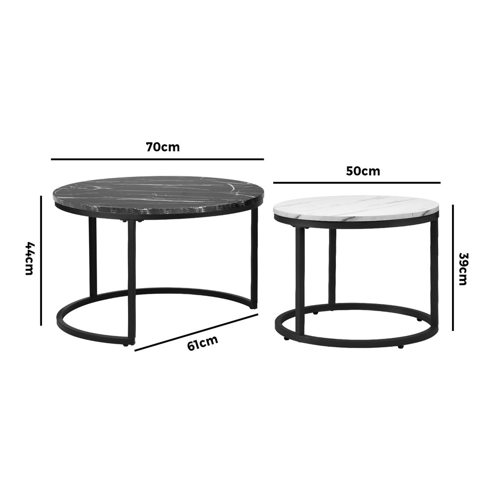 Nesting Coffee Table Round Marble