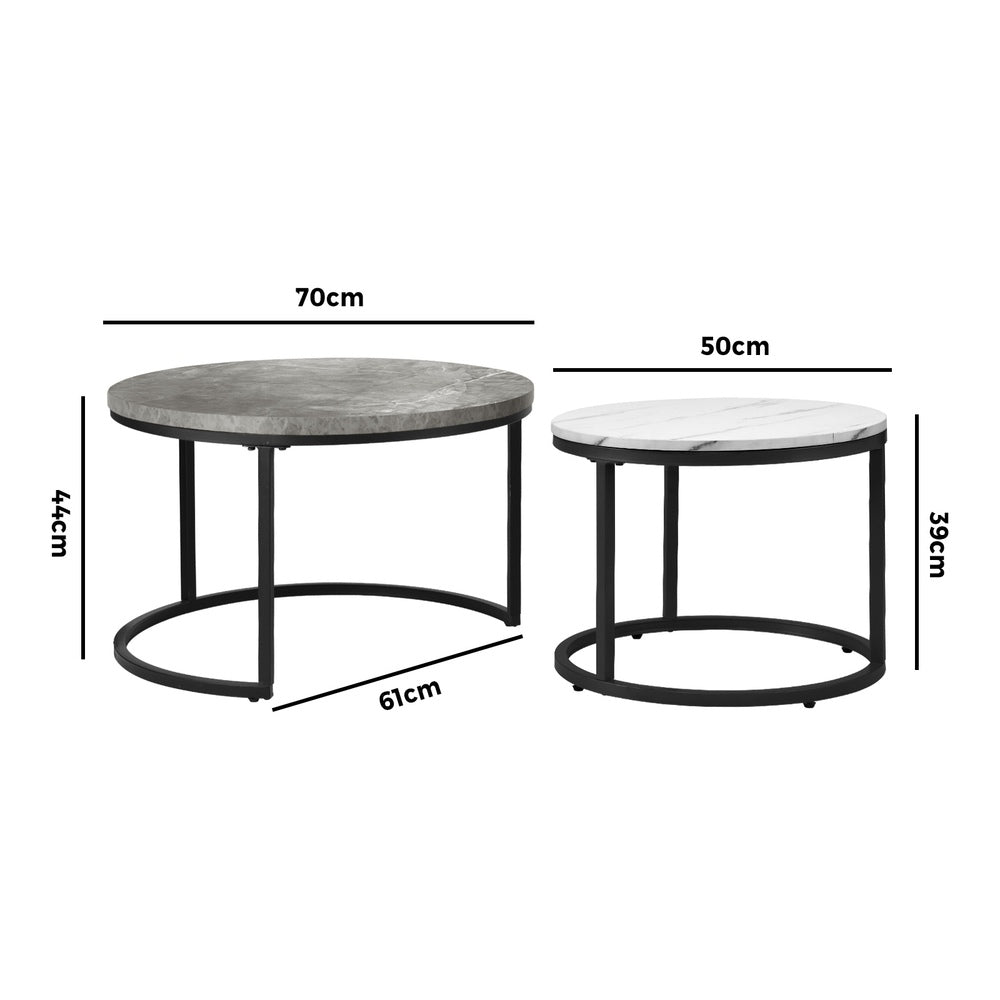 Nesting Coffee Table Round Marble