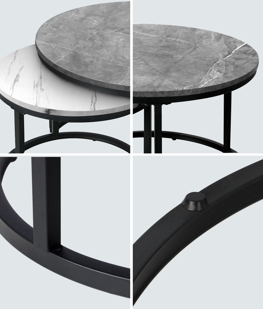 Nesting Coffee Table Round Marble