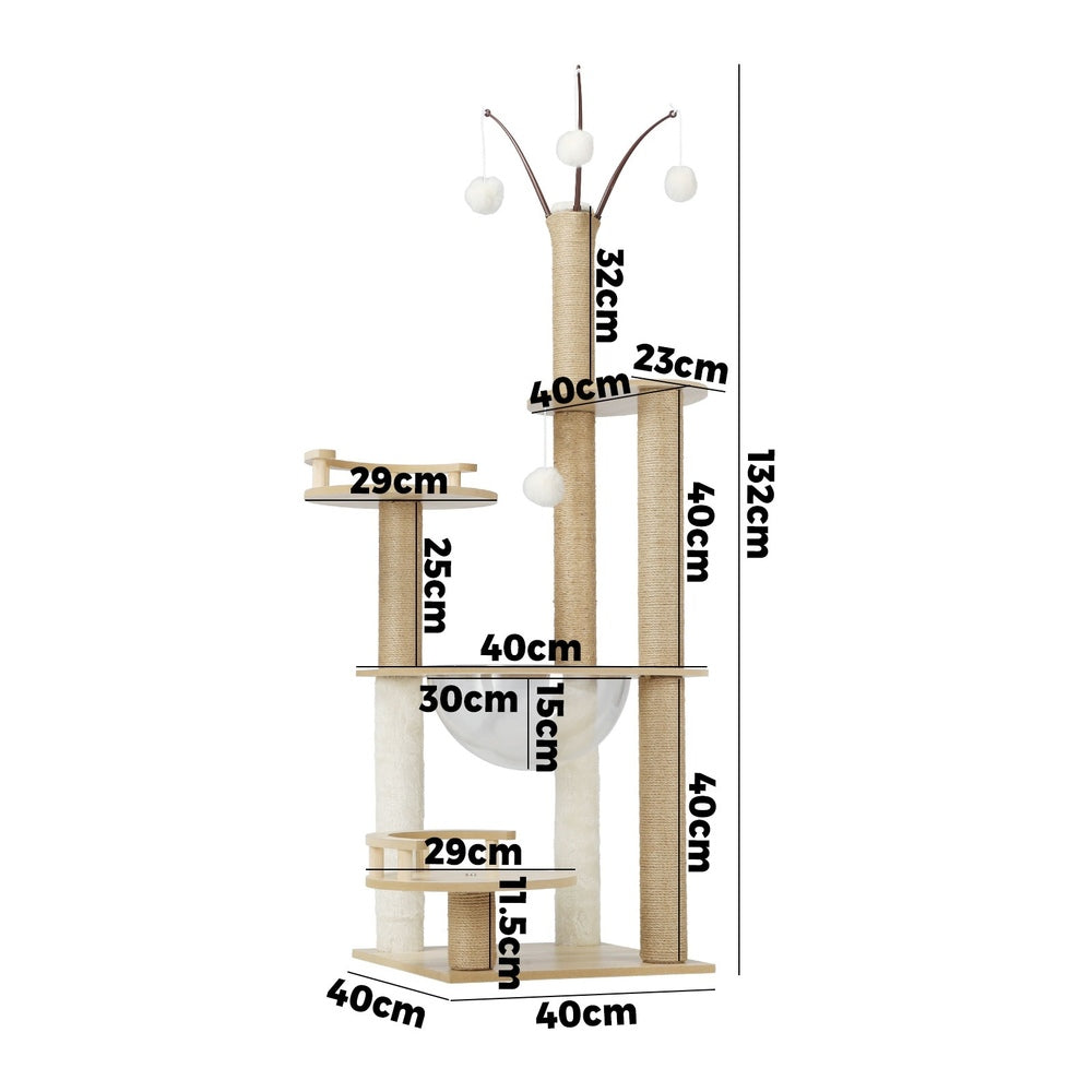 Ultimate Cat Tree: 132cm of Feline Fun and Luxury