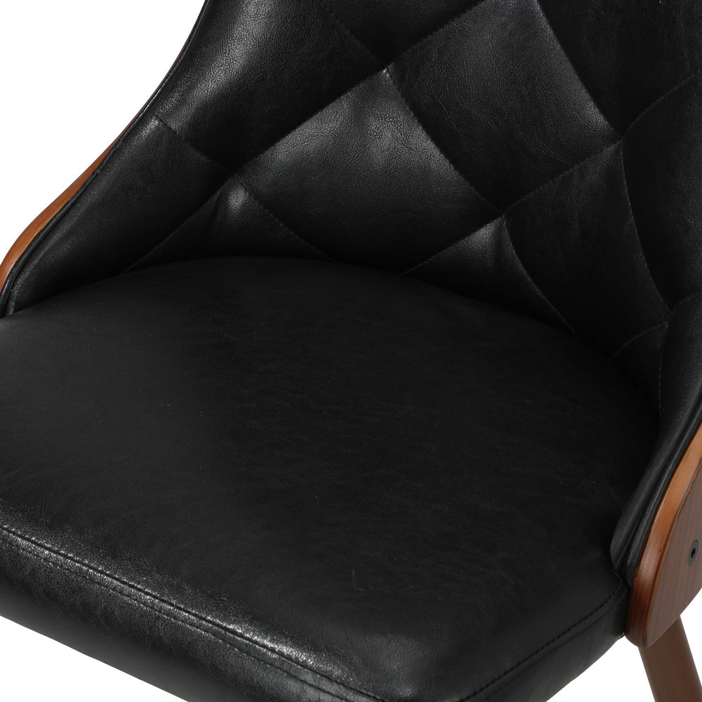 Dining Chairs Retro PU Leather x2 Black/White