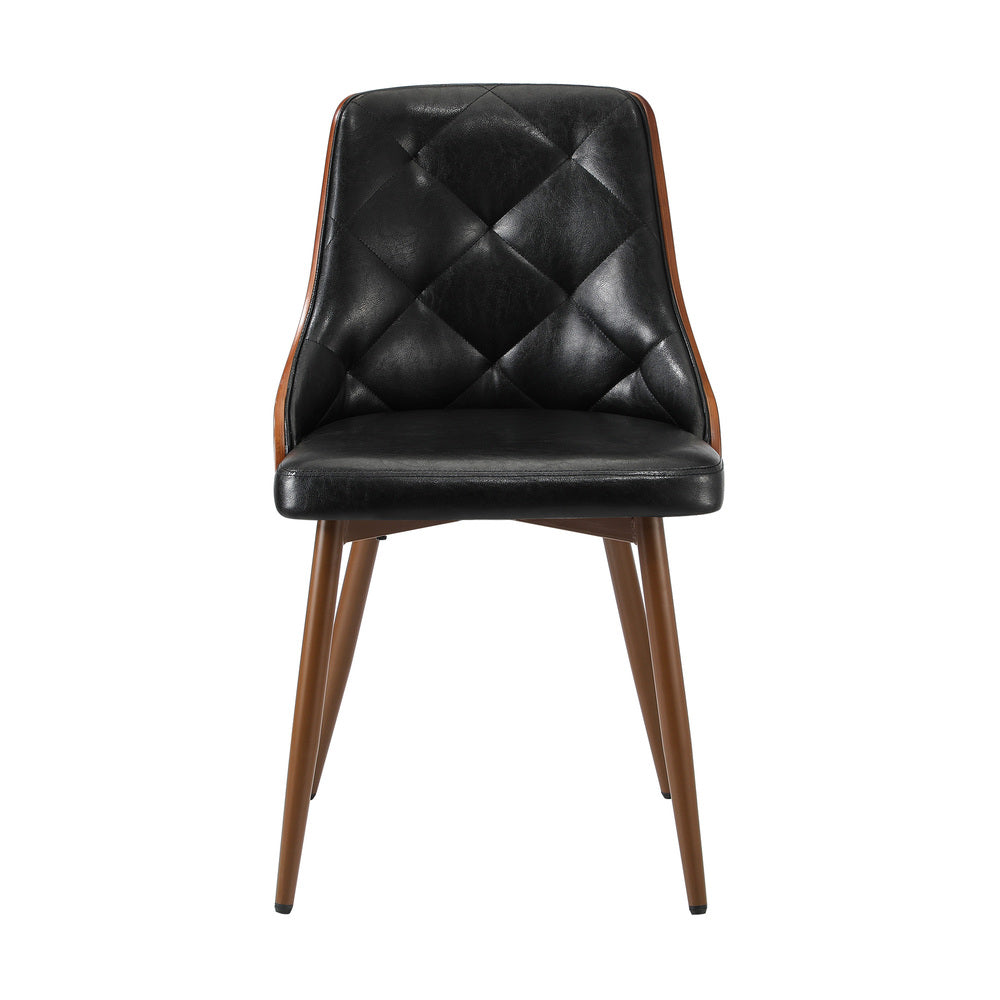 Dining Chairs Cafe Seat Retro PU Leather Black/White