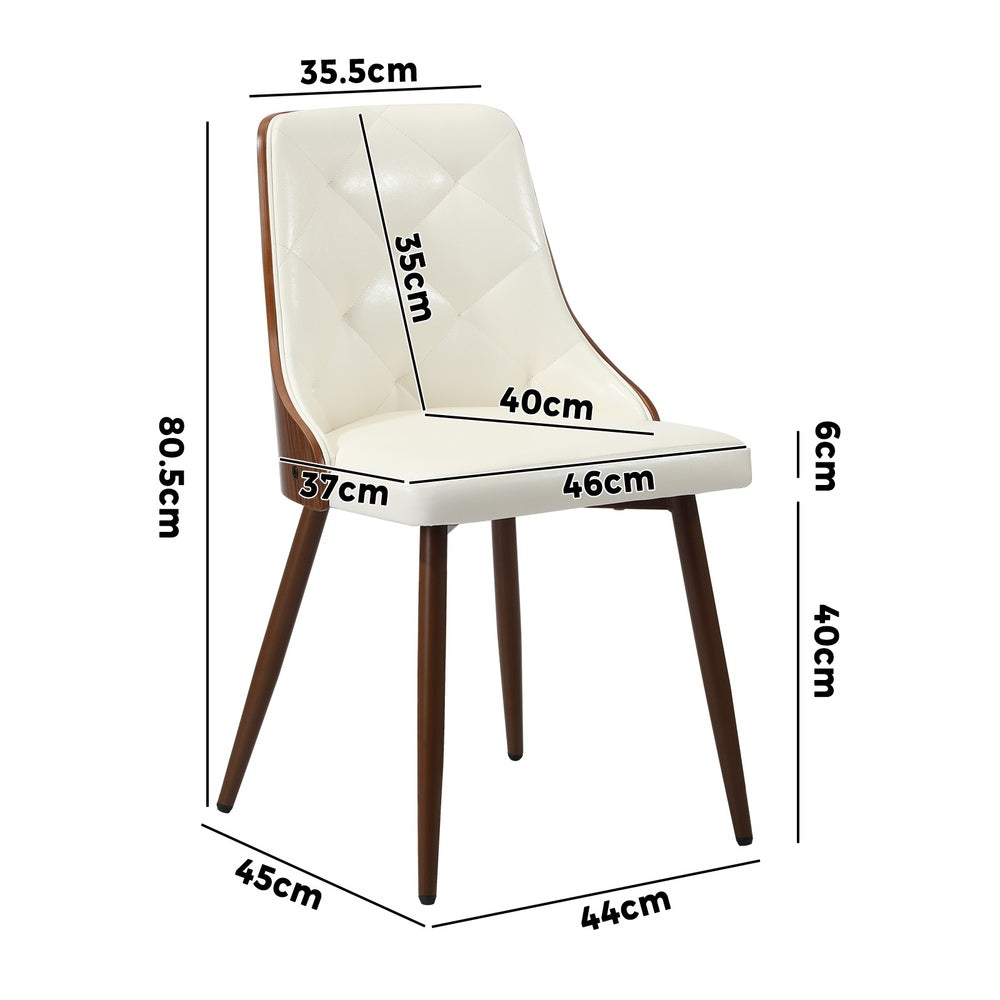 Dining Chairs Cafe Seat Retro PU Leather Black/White