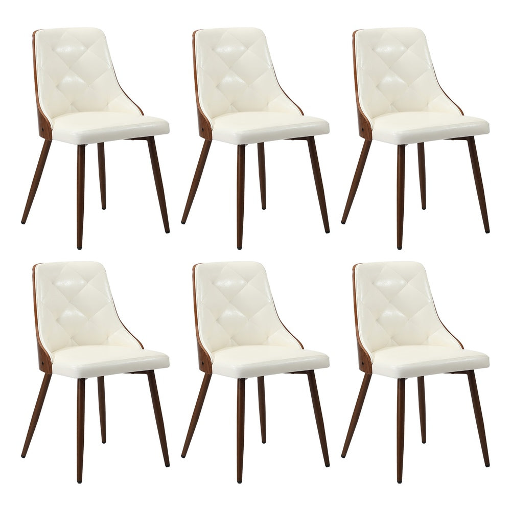 Dining Chairs Cafe Seat Retro PU Leather Black/White