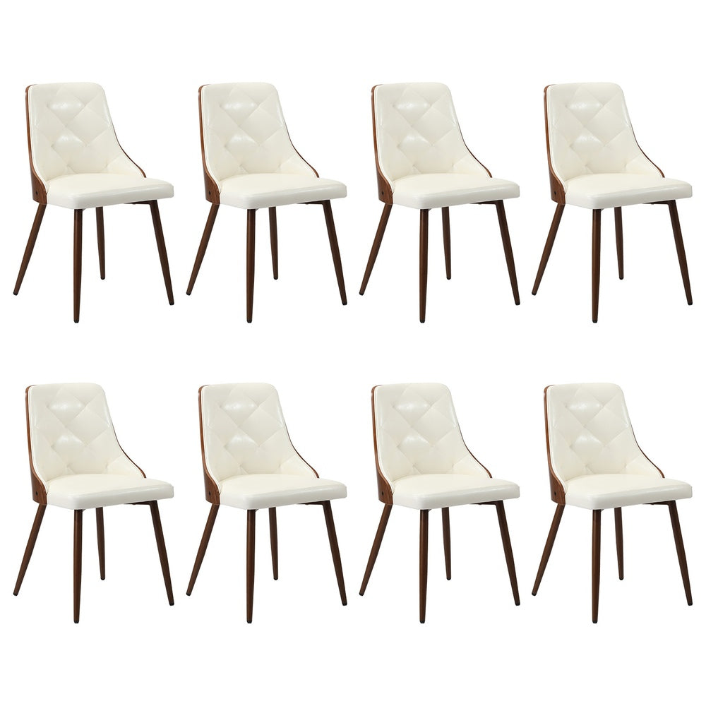 Dining Chairs Cafe Seat Retro PU Leather Black/White