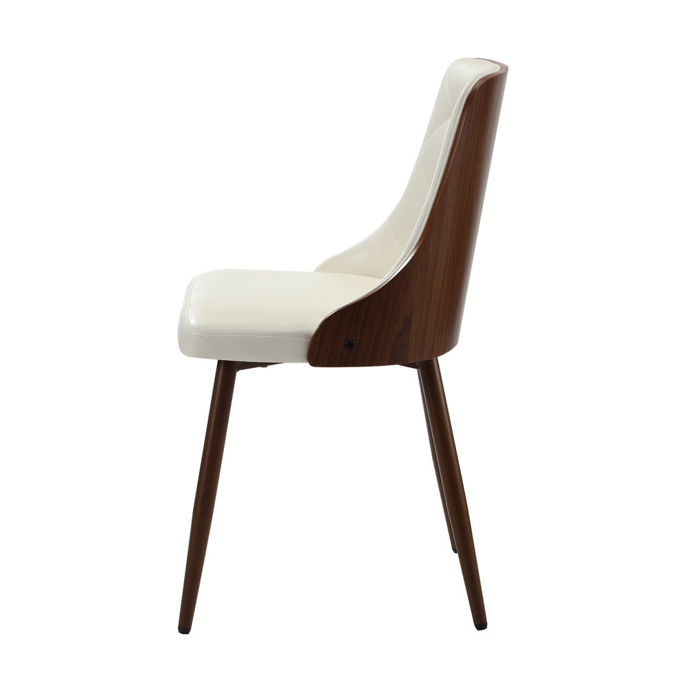 Dining Chairs Cafe Seat Retro PU Leather Black/White