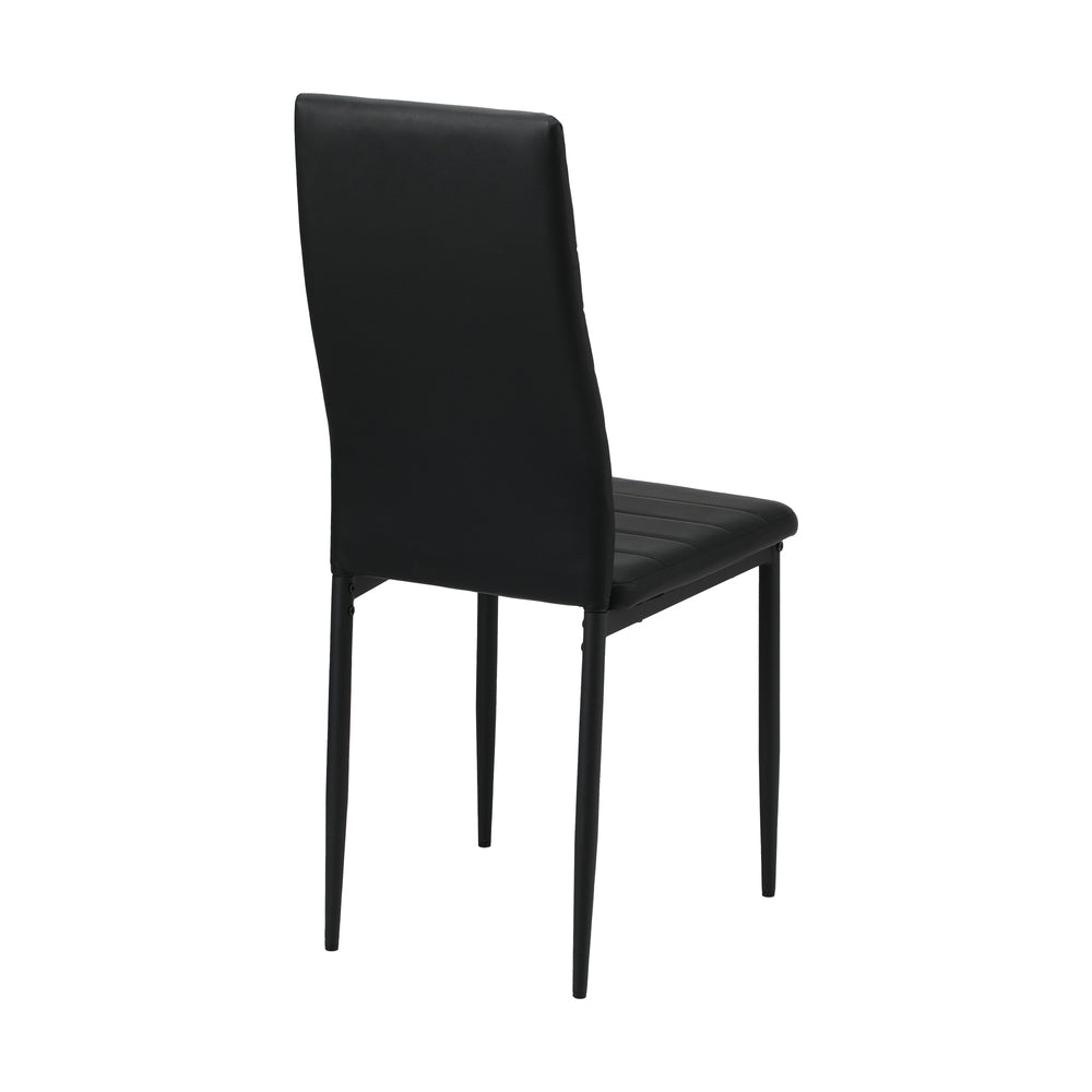 6PCS Dining Chairs High-Back Leather Black