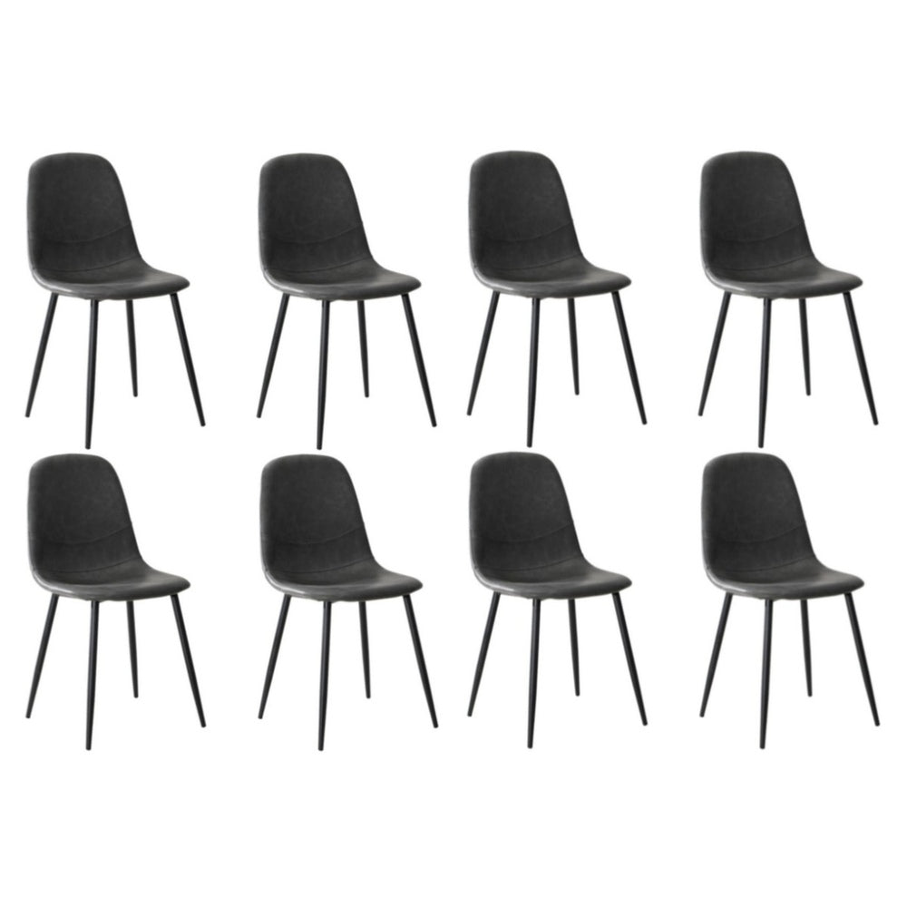 8x Dining Chairs Accent Chair PU Leather Grey