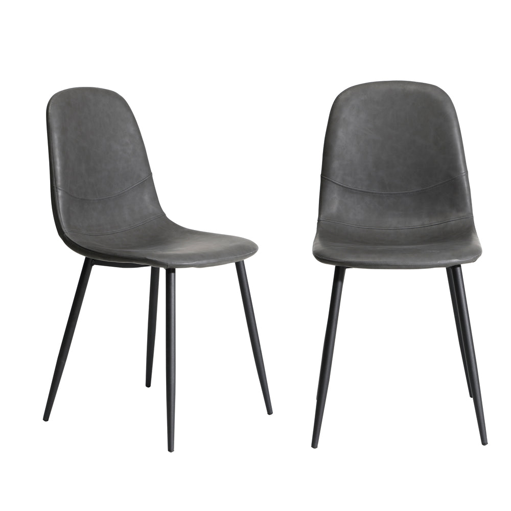 8x Dining Chairs Accent Chair PU Leather Grey