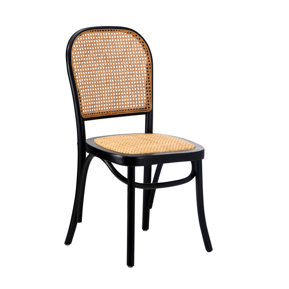 4Pcs/6Pcs Dining Chairs Wooden Chairs Rattan Black