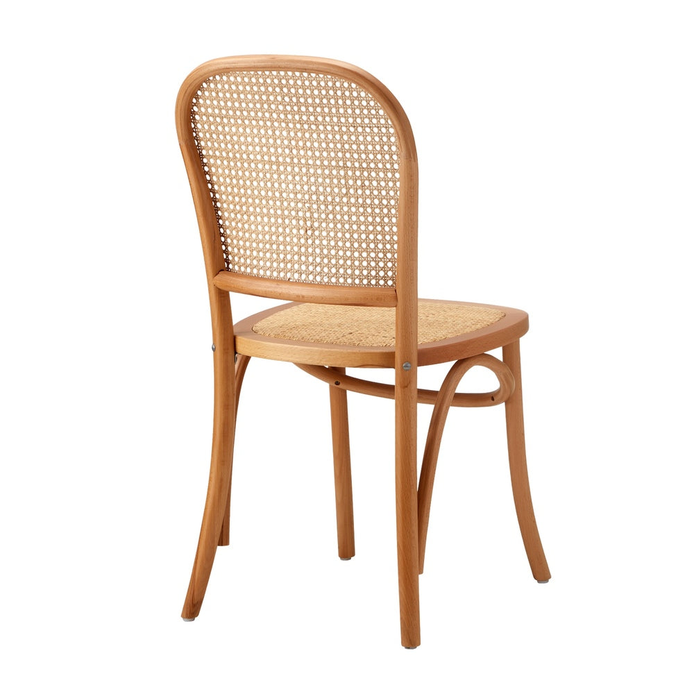 4/6PCS Dining Chairs Wooden Chairs Rattan Natural