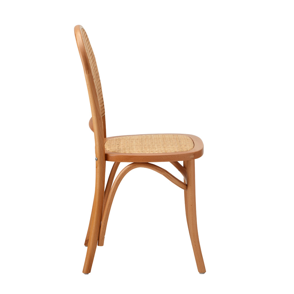 4/6PCS Dining Chairs Wooden Chairs Rattan Natural