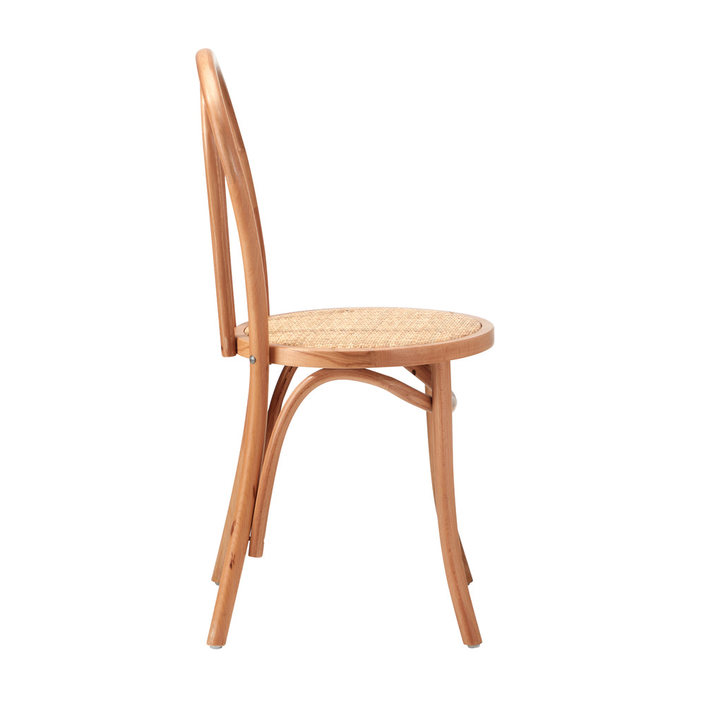 Wooden Dining Chair Ratan Seat Black/Natural/White