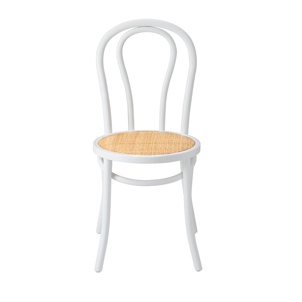 Wooden Dining Chair Ratan Seat Black/Natural/White