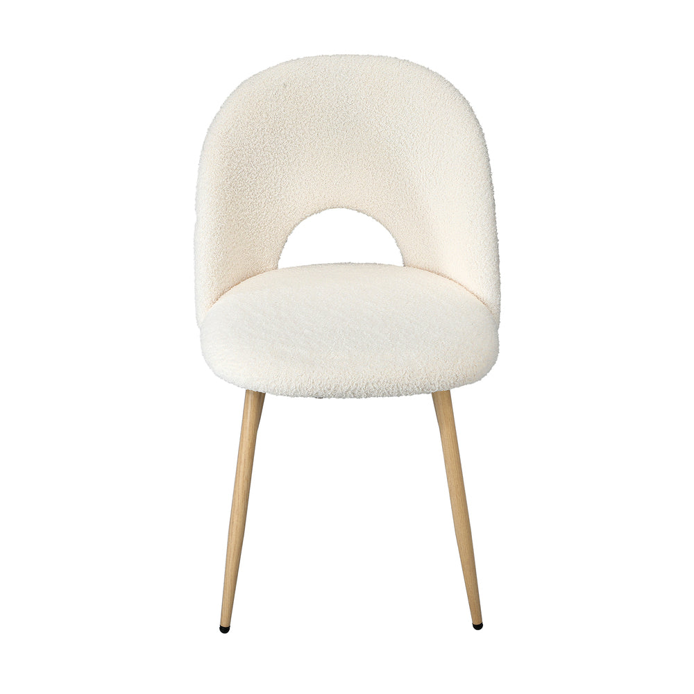 2PCS Dining Chairs Armchair Sherpa Golden White