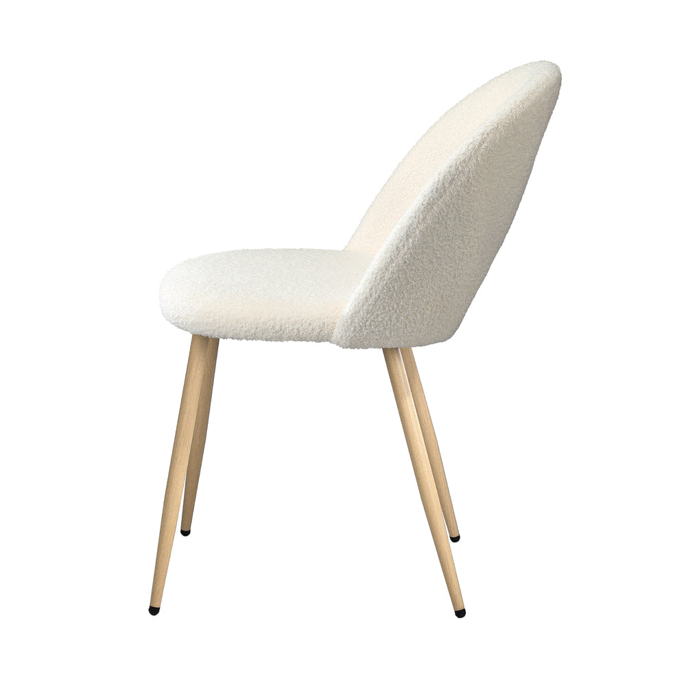 2PCS Dining Chairs Armchair Sherpa Golden White