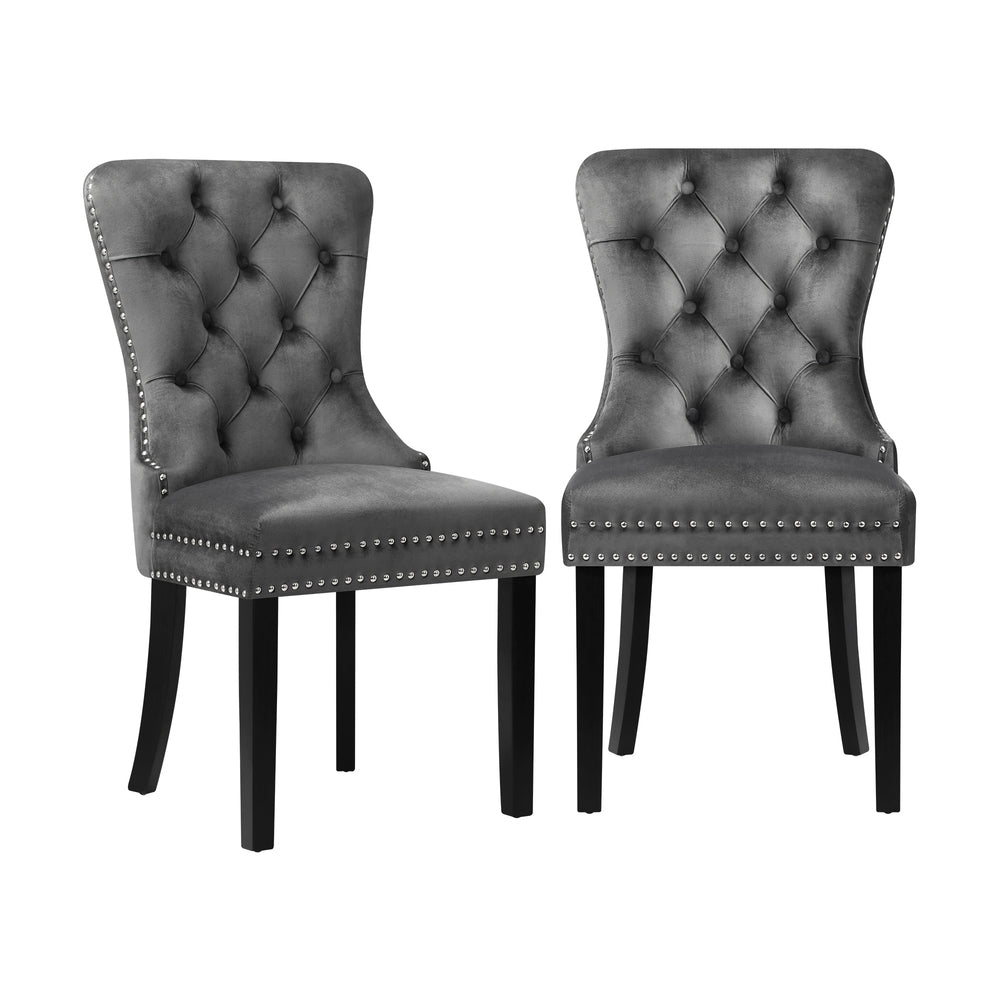 Dining Chairs French Provincial Tufted PU Leather/Velvet